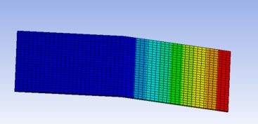 cae軟件技術學習交流區workbench實體與殼體連接處怎么處理 如上圖,建模時把殼體與實體直接組成一個part,然后施加邊界條件與載荷,結果模擬出來模型從殼體與實體連接處直接彎曲了